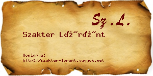 Szakter Lóránt névjegykártya